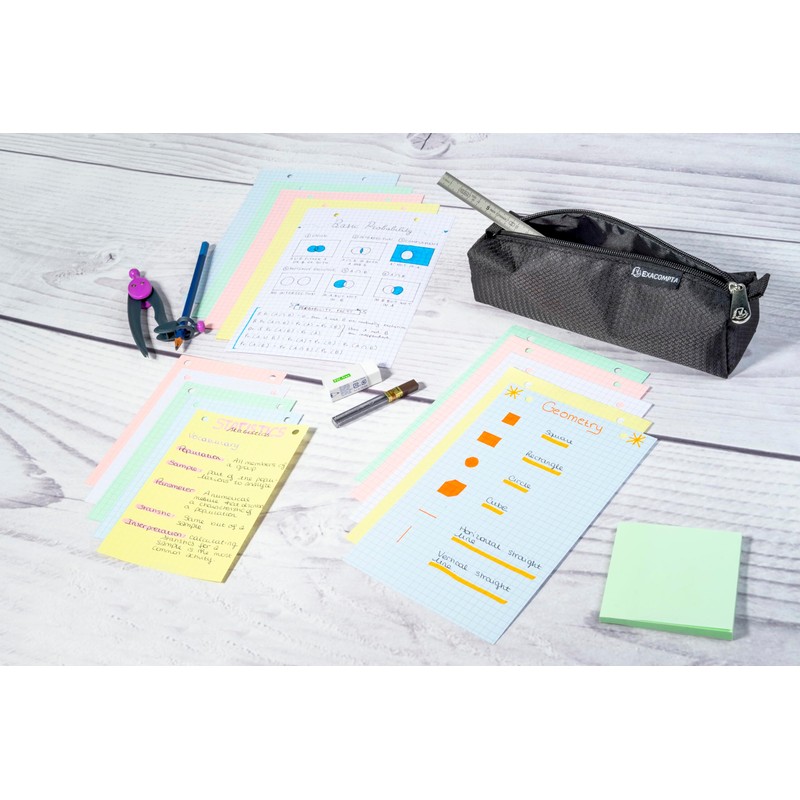 Exacompta 13658E Index Cards (205 q/sqm Cardboard, Wood-Free, DIN A5,