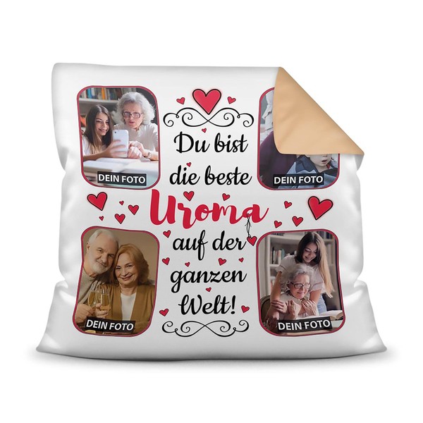 Cushion with Filling to Design Yourself with 4 Photos –