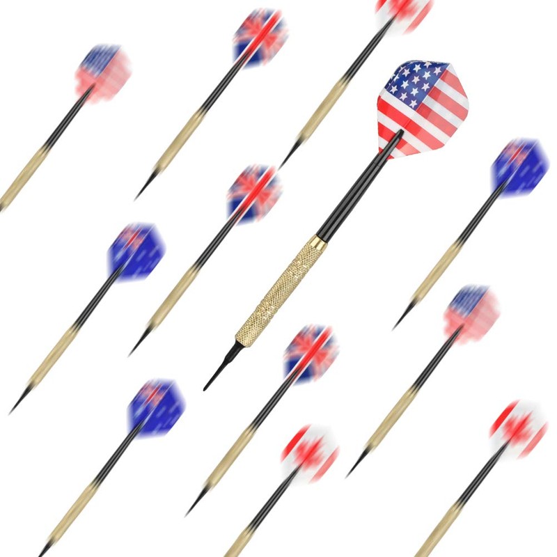 "N/A" 12 Pcs Brass Darts Sets,Soft Tip Darts with 36