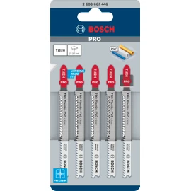 Bosch 5 x PRO Plastics PVC clean T102H Jigsaw Blade (for Plastic, Plastic, Length 100 mm, Professional Accessories Jigsaw)