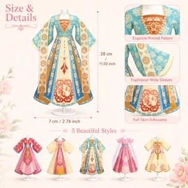 DIY Ancient Costume Craft Kit for Kids – 5 Mannequins and 1 Doll Creative Dress-Making Activity Set