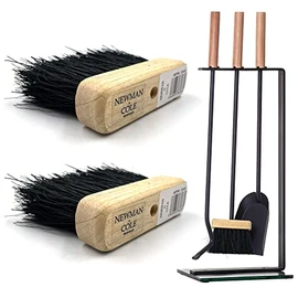Fireside Companion Brush Head Replacement Hearth Fire Brush Head Oblong Wooden Stock - Pack of 2