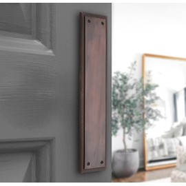 Infinity Decor Georgian Style Square Shape Finger Door Push Plate 287x67mm - for Internal or External Door (Aged Bronze)