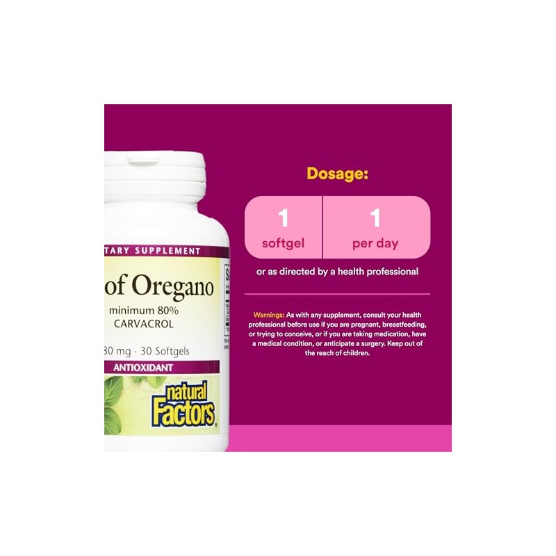 Organic Oil Of Oregano, 180 mg, 30 Softgels by Natural