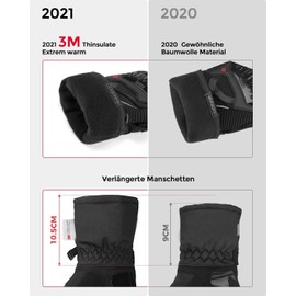 Motorcycle Gloves Winter Warm Gloves Touch Screen Waterproof Wind Proof Gloves, l, Black 02
