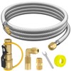 12FT RV Quick Connect Propane Hose with 1/4" Safety Shutoff