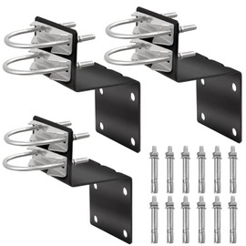 XRDS-RF Antenna Mount Kit, Black-Coated Pole Mount Bracket with Double U-Bolts Clamp V Jaw Bracket for Outside Home Antenna Holder 3 Sets