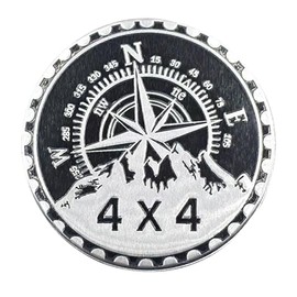 UHANBUT Compass Badge Rated Car Emblem, 4 x 4 Metal Automotive Badge, 3D Round Car Stickers Decals, Vehicles Exterior Decoration Accessories Compatible with Trucks, SUVs, RVs (Compass)