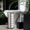 BROOKSTONE, Bronze Toilet Paper Holder, Freestanding Bathroom Tissue Organizer, Minimalistic