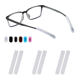 Glasses Ear Cushion, Non Slip Soft Silicone Eyeglass Ear Cushions, Anti-Slip Comfort Eyeglasses Temple Tips Sleeve Retainer, Comfort Eye Glass Ear Grips, Glasses Accessories (3 White Pairs)