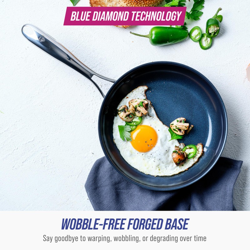 Blue Diamond Cookware Hard Anodized Ceramic Nonstick, 8" Frying Pan