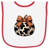 inktastic Cow-Patterned Pumpkin with Bow Baby Terry Cloth Bib White