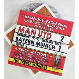 Man Utd 2 v 1 Bayern, 1999 Champions League Final, Sir Alex Ferguson, Barcelona, Man Utd marble coaster