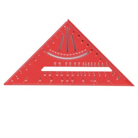 7 Inch 90 Degree Rafter Square Protractor Aluminum Alloy Woodworking Triangular Ruler Multi Angle Measuring Marking Tool Red