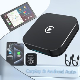 CarPlay Wireless Adapter Android Car 2024 Dongle Upgrade Plug & Play Converts from Wired to Wireless for Factory Wired CarPlay Vehicles from 2016, Automatic Connection in Secu