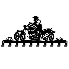 SUPERDANT Motorcyclist Hooks Key Holder Motorcycle Wall Mounted Door Key Organizer for Dog Leash Motorbike Decorative Hook with Screws Art Decor for Kitchen Hat Rack Gift for Motorcyclist