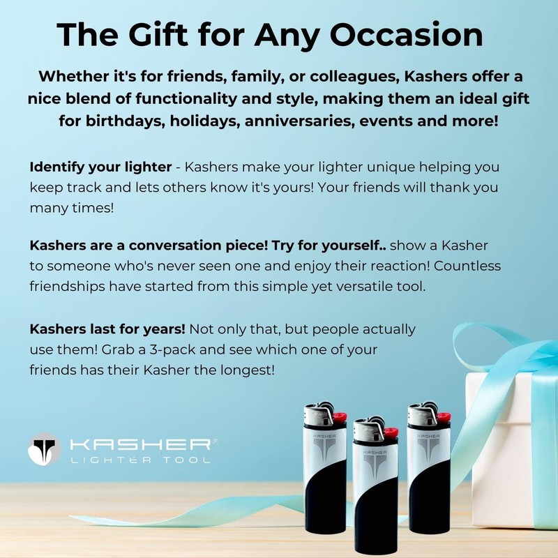 Kasher Classic Multi-Tool Lighter Case with Lighter - Lightweight, Durable