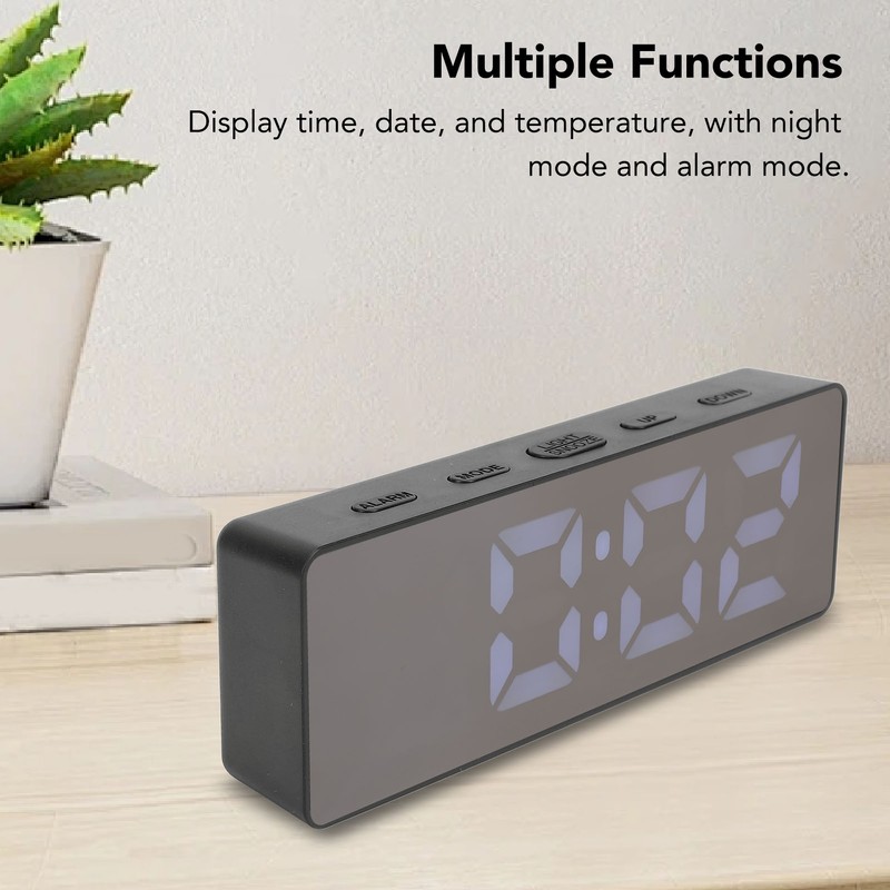 LED Digital Alarm Clock Time Date Temperature Display Stylish Look