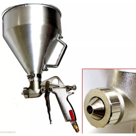 CMT Aluminum Air Hopper Gun Dry Wall Texture Sprayer HD Popcorn Pistol Type +Nozzles
