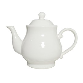 White Porcelain Teapot, Lotus Tea Pot Coffee Tea Water Pot Vintage Ceramic Gooseneck Kettle (35oz)