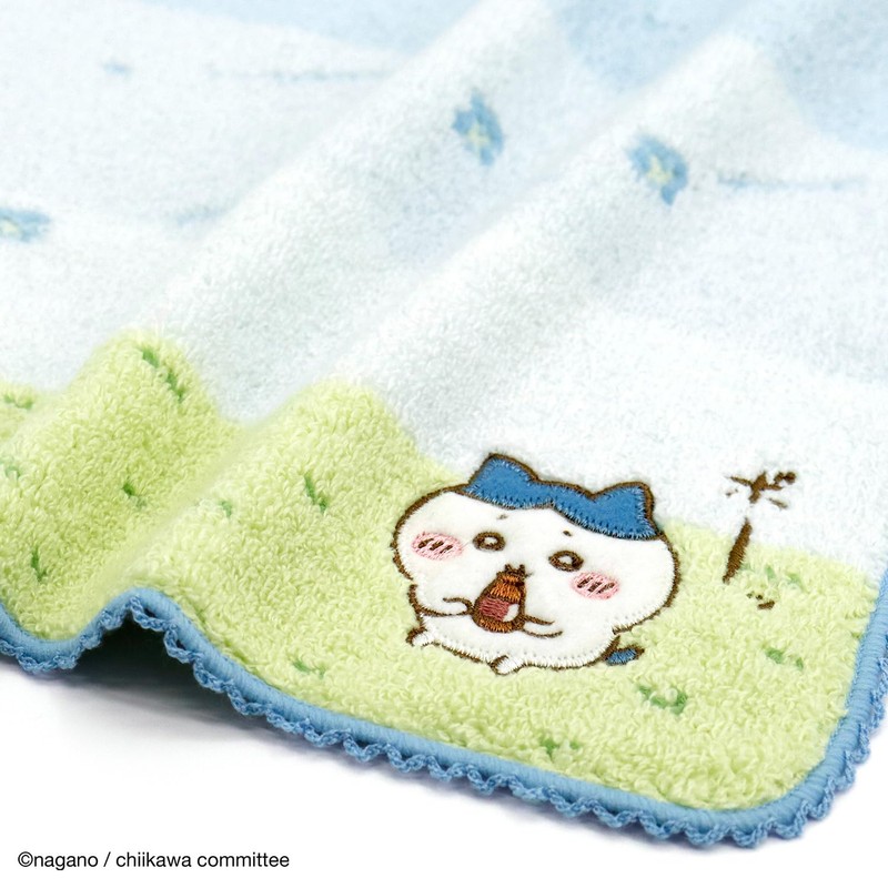 Chiikawa Gentle Breeze Towel Handkerchief Blue Hachiware Lace No Twist