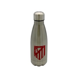 CyP Brands - Atletico di Madrid, bottiglia, bottiglia d'acqua, tanica, borraccia color acciaio, prodotto ufficiale