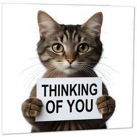 Thinking of You Card - cat card 145mm x 145mm