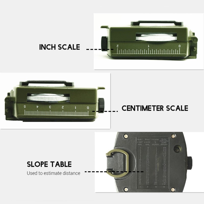 Military Compass Prismatic Sighting Compass Magnetic Waterproof Hand Held Compass