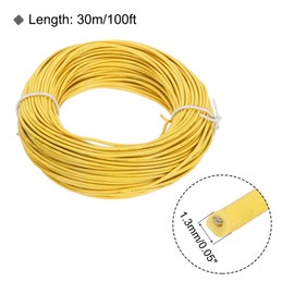 MECCANIXITY 26AWG Wire 26 Gauge Stranded Wire PVC Hookup Wire, Electrical Wire UL1007 Tinned Copper Wire 30m/100ft Yellow for Internal Connecting Wire