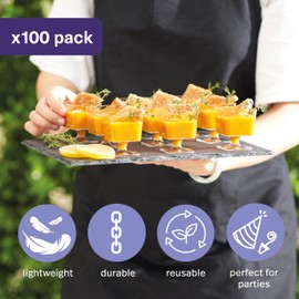 MATANA - 100 Small Plastic Dessert Cups 60ml, Square Clear Multi-Use Mini Plastic Sundae Glasses - 4.5cm x 4.5cm - Perfect as Mini Dessert Pots, Tasting Cups, Small Ice Cream Tubs