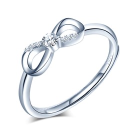 Yumilok Women's Infinity Ring Cubic Zirconia Wedding Engagement Ring Friendship Ring Lifestyle Ring 925 Sterling Silver, Sterling Silver Sterling silver Zirconia, Cubic Zirconia