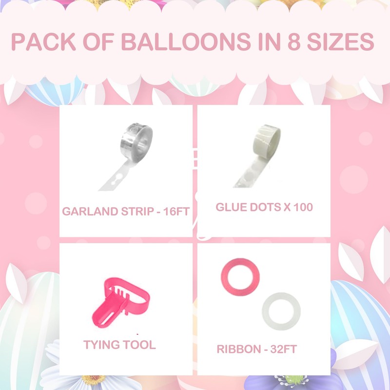 Dazzle Bright Dazzle Bright 151Pcs Easter Balloon Arch Kit, Pastel