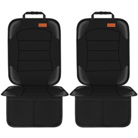 Siivton Car Seat Protector for Child Seat Cushion for Leather and Fabric Seats, 2 Mesh Pockets, Non-Slip Backing, Carseat Protectors for Vehicles, Baby, Pets (2 Pack)