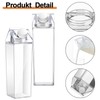Pack of 2 Milk Carton Water Bottle, 1000 ml Clear
