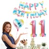 Rainbow 11th Birthday Party Decoration - Number 11 Balloons, Banner,
