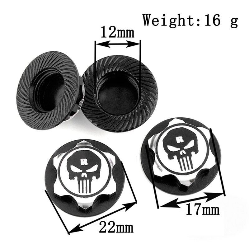 4PCS 17mm Wheel Nuts Dustproof Non-Slip Remote Control Car Metal
