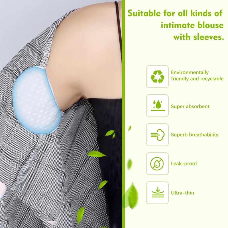 Masaei Armpit Sweat Pads for Women Men, 60Pcs Pure Cotton