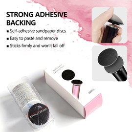 60pcs Replaceable Sandpaper Discs for Electric Foot Callus Remover Machine Pedicure Foot File Refill Disks for Dry Cracked Hard Skin Replacement Sandpaper Pad Disc (180 Grit Smooth)