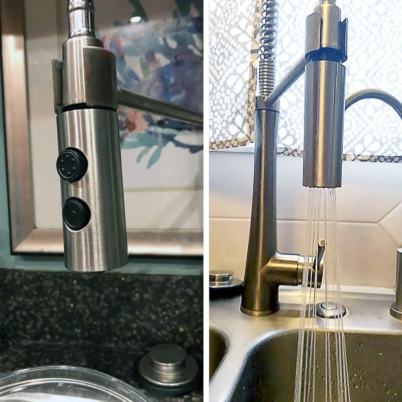Kitchen Sink Faucet Sprayer Head Attachment, 2 Functions Pull Out