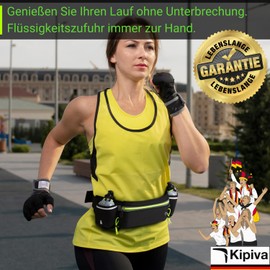 Hydration Belt Running with Bottles Green Running Belt with Water Bottle MTB Hydration Belt Cross-Country Running Belt with Water Bottles (2 x 175 ml) Bum Bag Belt Running Belt Jogging Running Belt