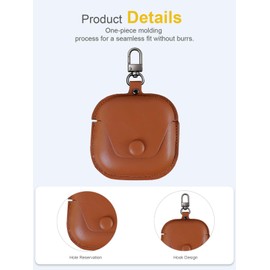 Case for SHOKZ OpenFit 2 /OpenFit 2 BK/OpenFit 2 BG/OpenFit T920 Open-Ear Earphone,PU Leather Soft Protective Cover,Includes a Carabiner,Drop-Proof,waterproof,Lightweight and Portable,Brown