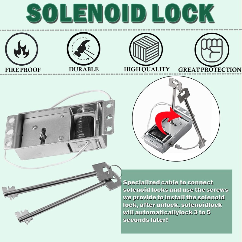 Gun Safe Lock Replacement Electronic Safe Lock with Solenoid Lock