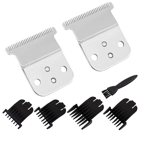 2 Pack Replacement T-Blade Set for Andis D7/D8 Steel Blade, Compatible with Andis SlimLine Pro Li D7/D8 Hair Clipper Trimmer (silver)