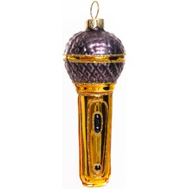 2 Count Hand Blown Glass Microphone Christmas Ornaments for Christmas Tree