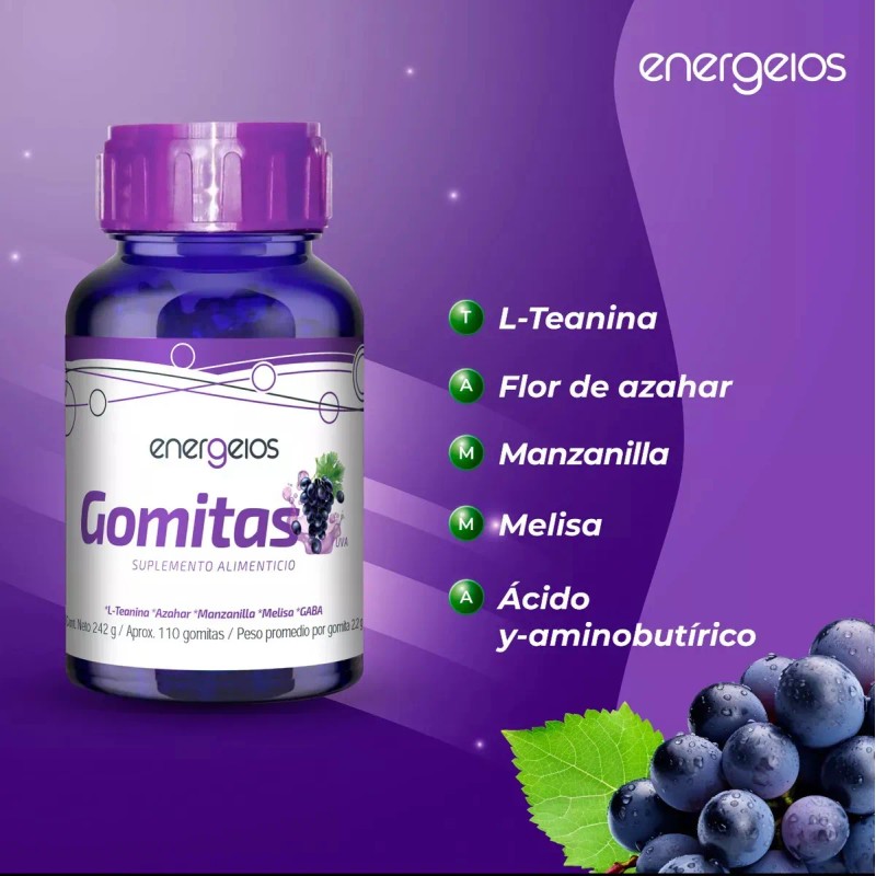 Melatonina Y Gomitas Relax Manzanilla Melisa Gaba 110 Gomita