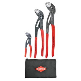 KNIPEX Tools - 3 Piece Cobra Set With Keeper Pouch (87 01 125, 87 01 250, 87 01 300, 9K 00 90 12 US) (9K0080122US)