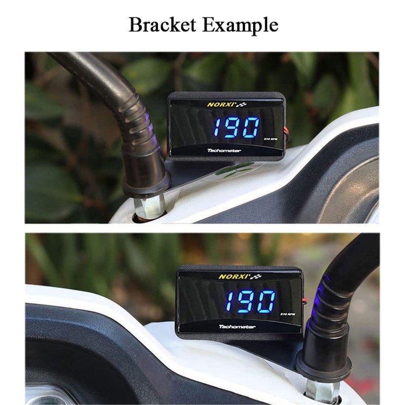 NORXI Universal Tachometer RPM Meter Motorcycle Car Gauge Waterproof Electronic