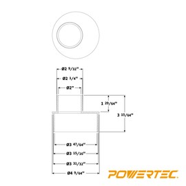 POWERTEC 70146 Eccentric Reducer, 4-Inch to 2-1/4-Inch , Black