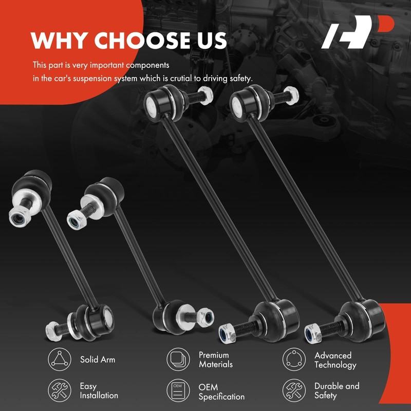 A-Premium Set of 4, Front & Rear Sway Bar Link