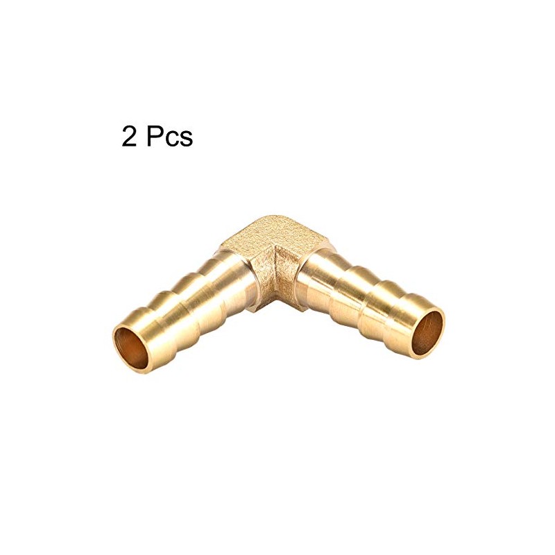 sourcing map 10mm Barb Brass Hose Fitting 90 Degree Elbow
